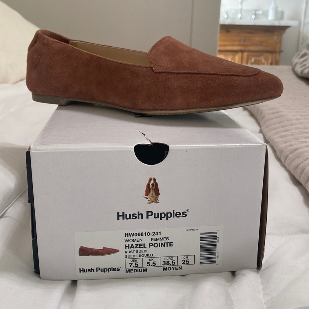 Hush Puppies Hazel Pointe Rust Suede Loafers